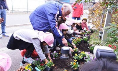 仙台市バンビの森保育園で花壇づくり支援